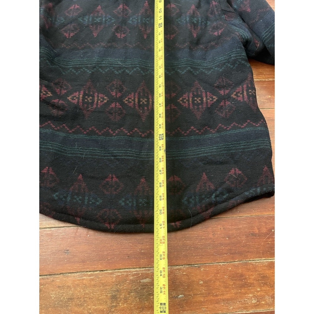 Vtg Aztec Jacket Mens Large Wool Shacket Jachs New York Coat Shirt Lined - Picture 7 of 7